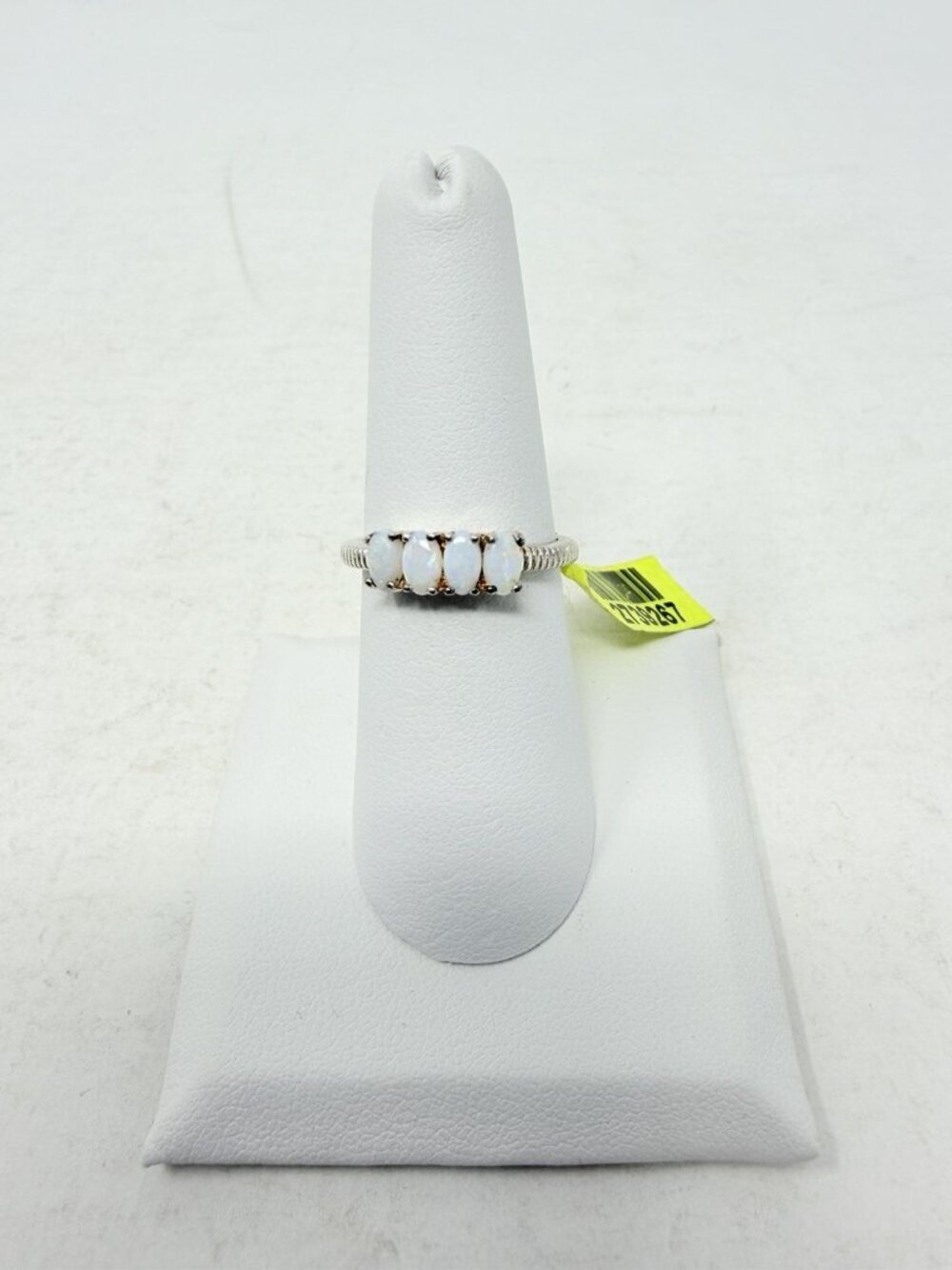 Shop LC Natural Australian‎ Opal 4 Stone Size 7 Ring in Sterling Silver 5541